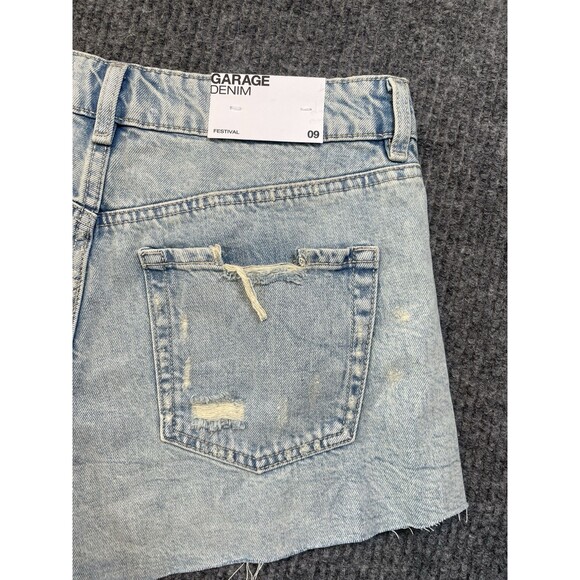 Garage Denim Festival Shorts Women Size 9 Distressed Cut-Off Blue Cotton NEW - Picture 7 of 10